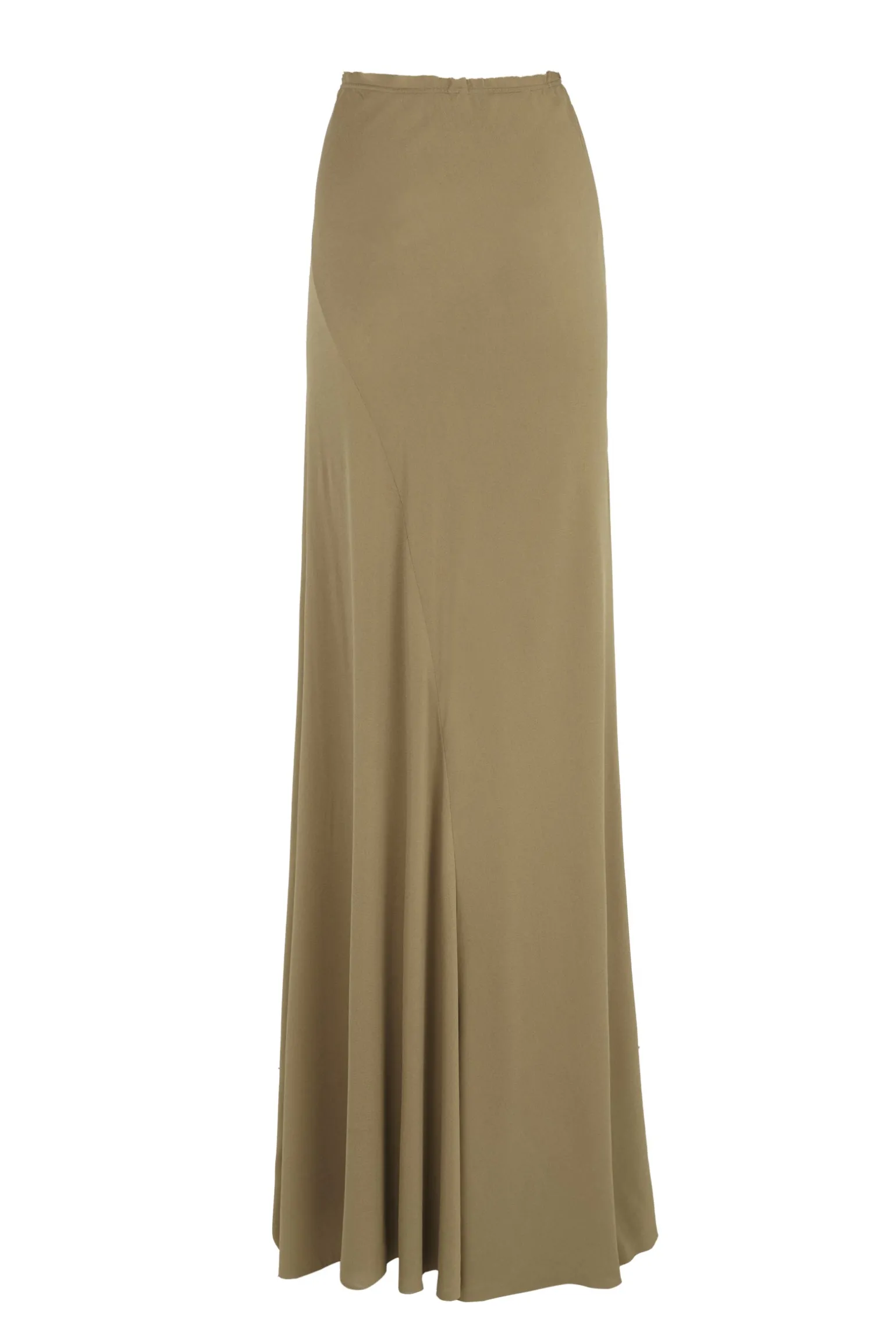 Sabrina, khaki stretch silk skirt
