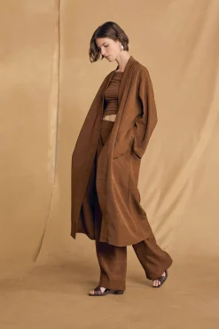Saga, long cinnamon jacket