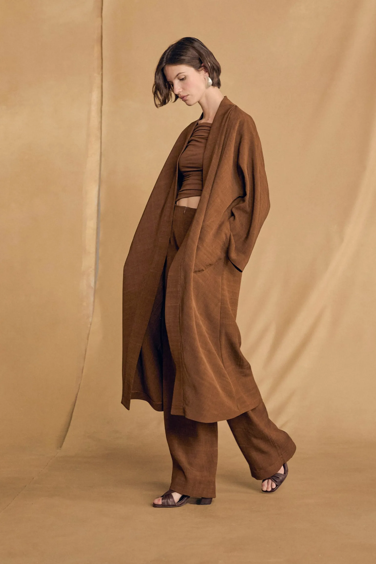 Saga, long cinnamon jacket