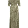 Salma, herba print silk dress