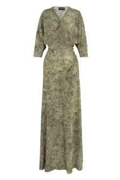 Salma, herba print silk dress
