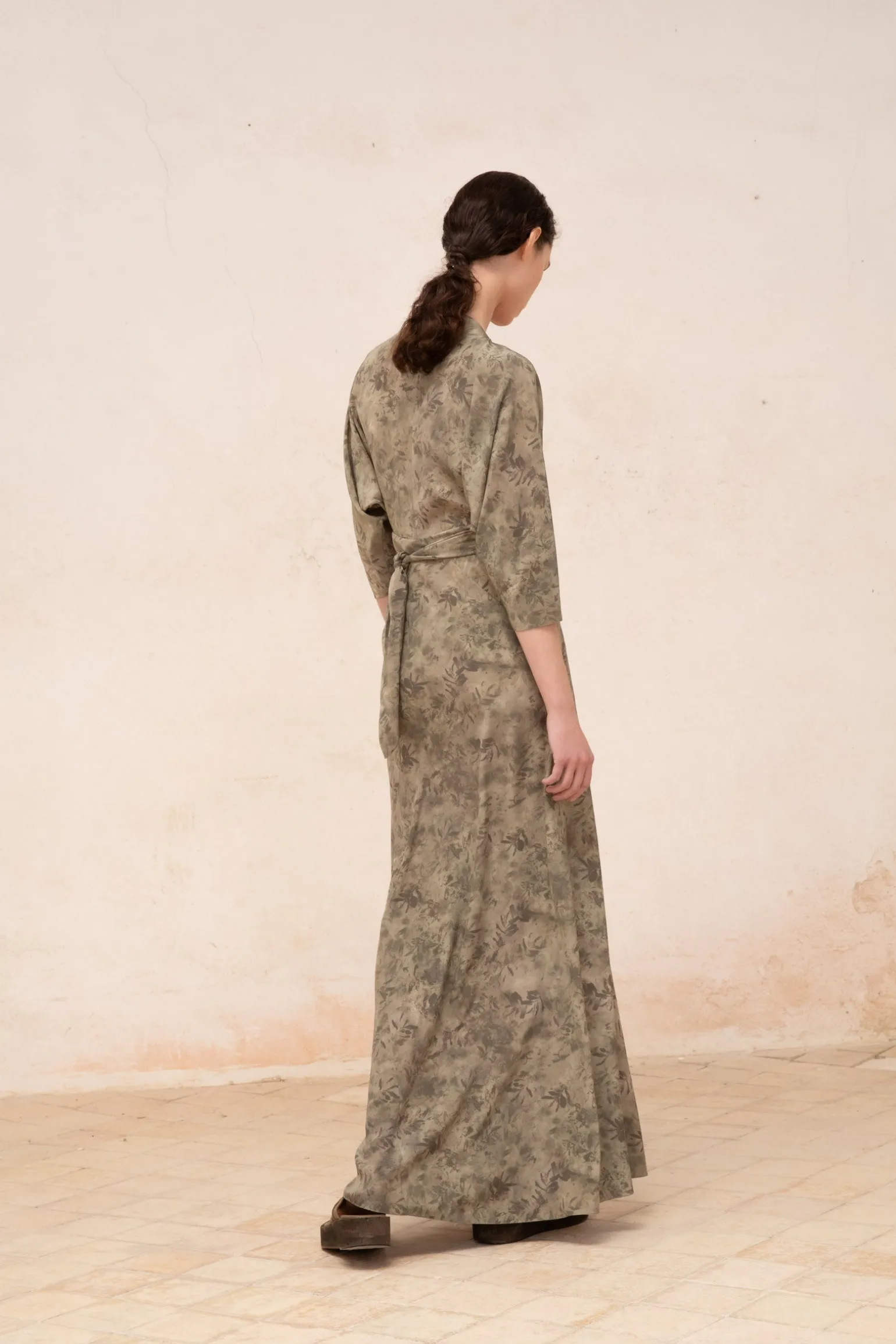 Salma, herba print silk dress
