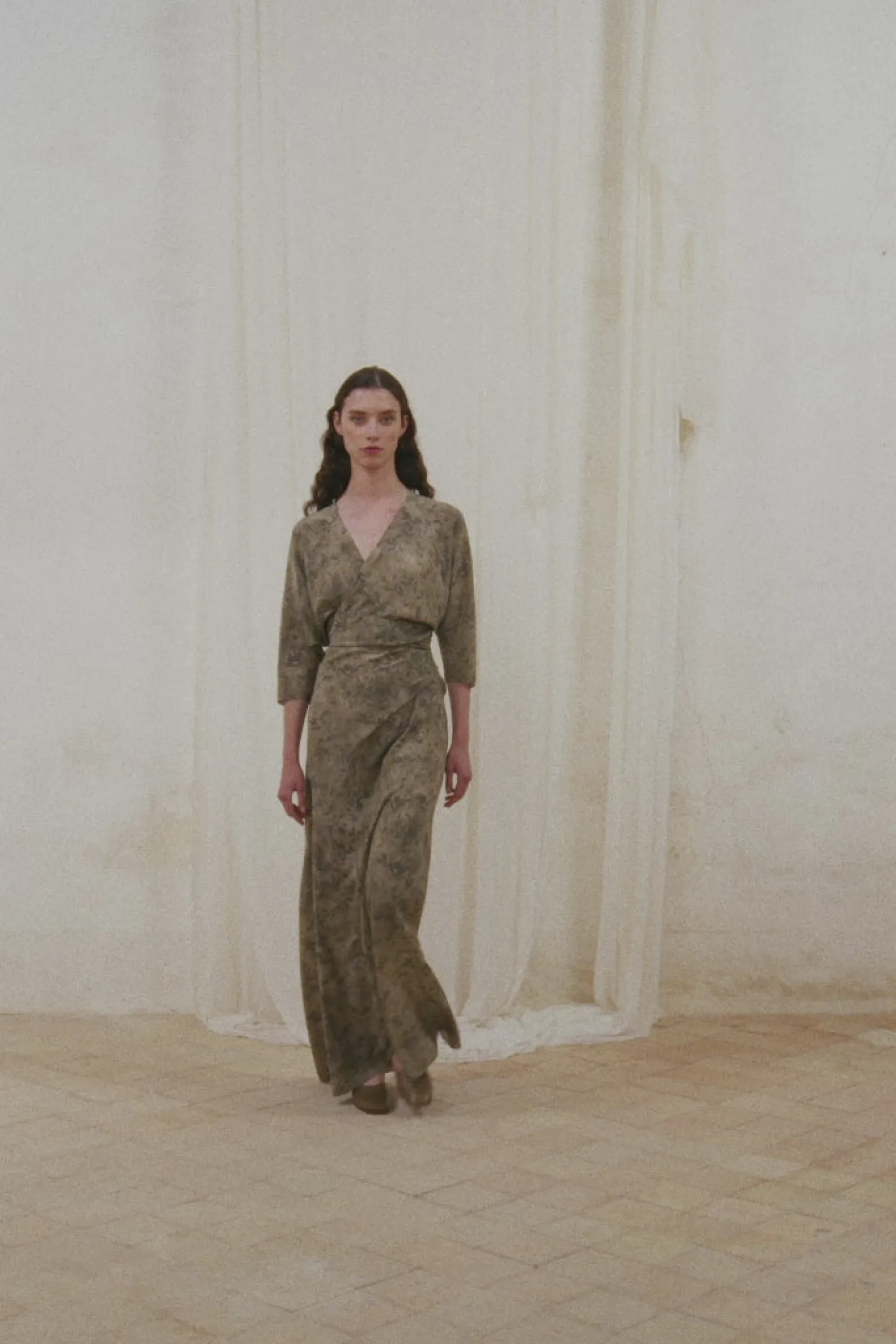 Salma, herba print silk dress
