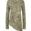 Salma, herba print silk top