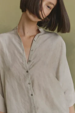 Salome, ash maltinto silk shirt