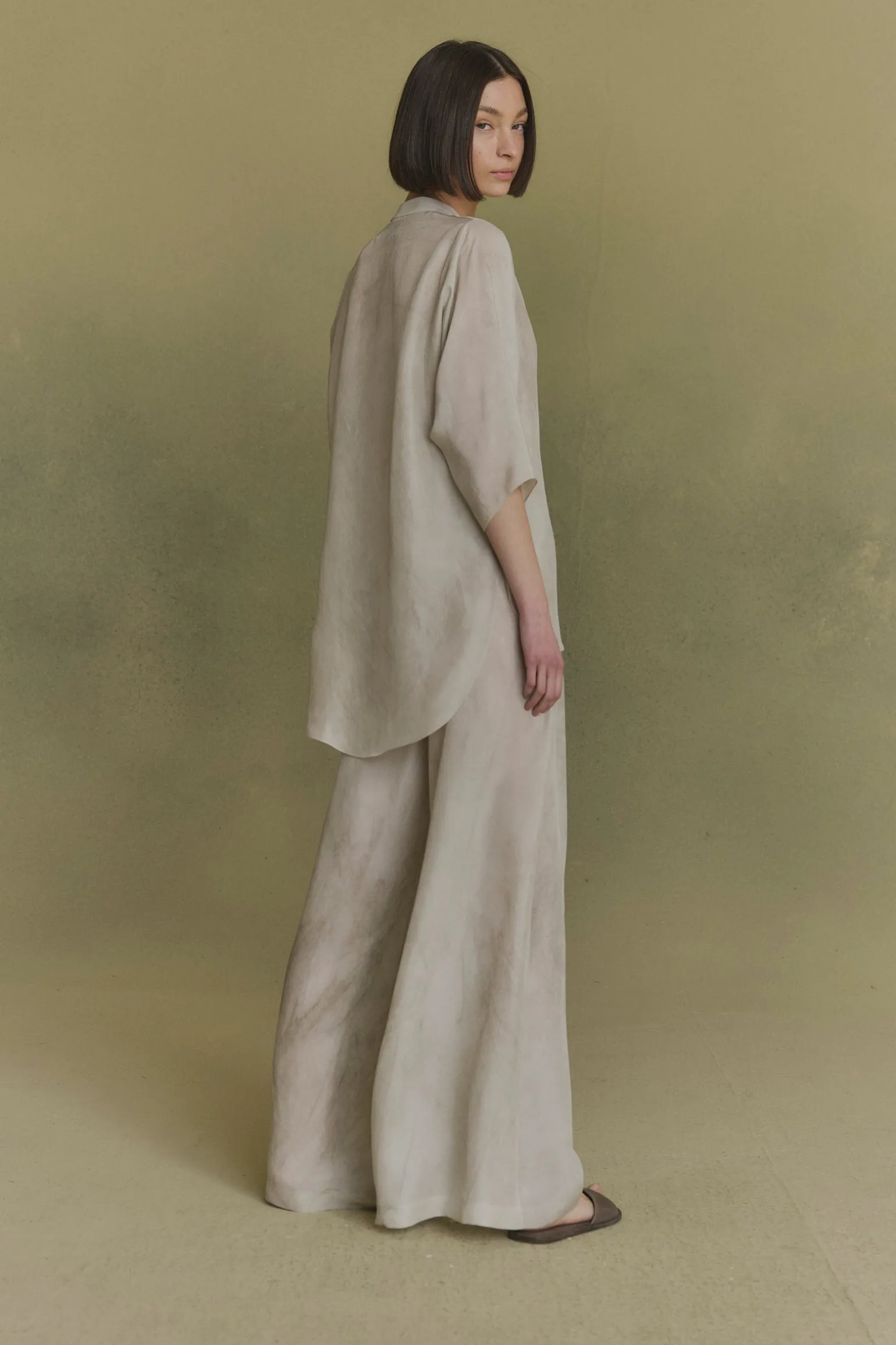 Salome, ash maltinto silk shirt