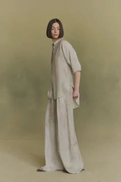 Salome, ash maltinto silk shirt