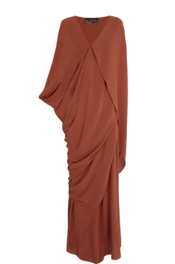 Sarina, red silk dress