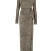 Selenita, dejavu print silk dress