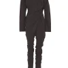Serp, graphite stretch silk jumpsuit