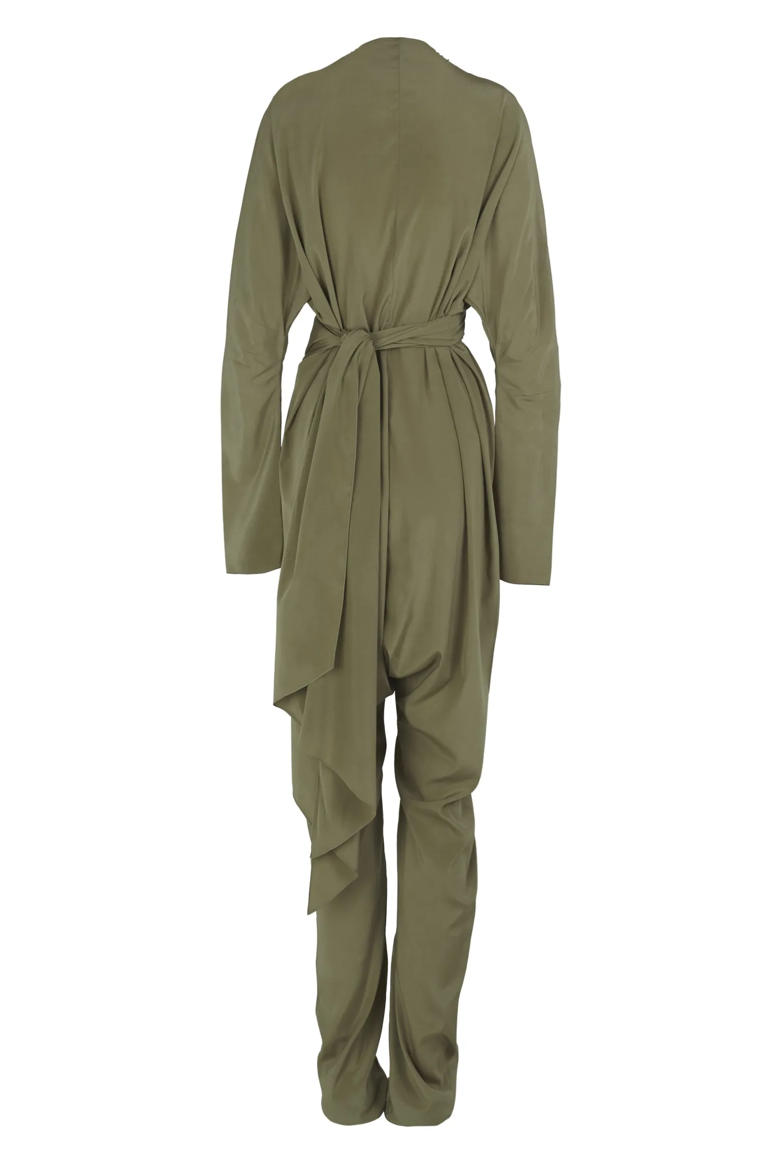 Serp, olive green stretch silk jumpsuit