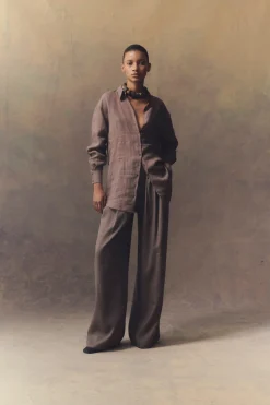 She, lavender pants