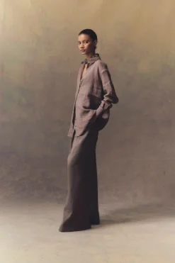 She, lavender pants