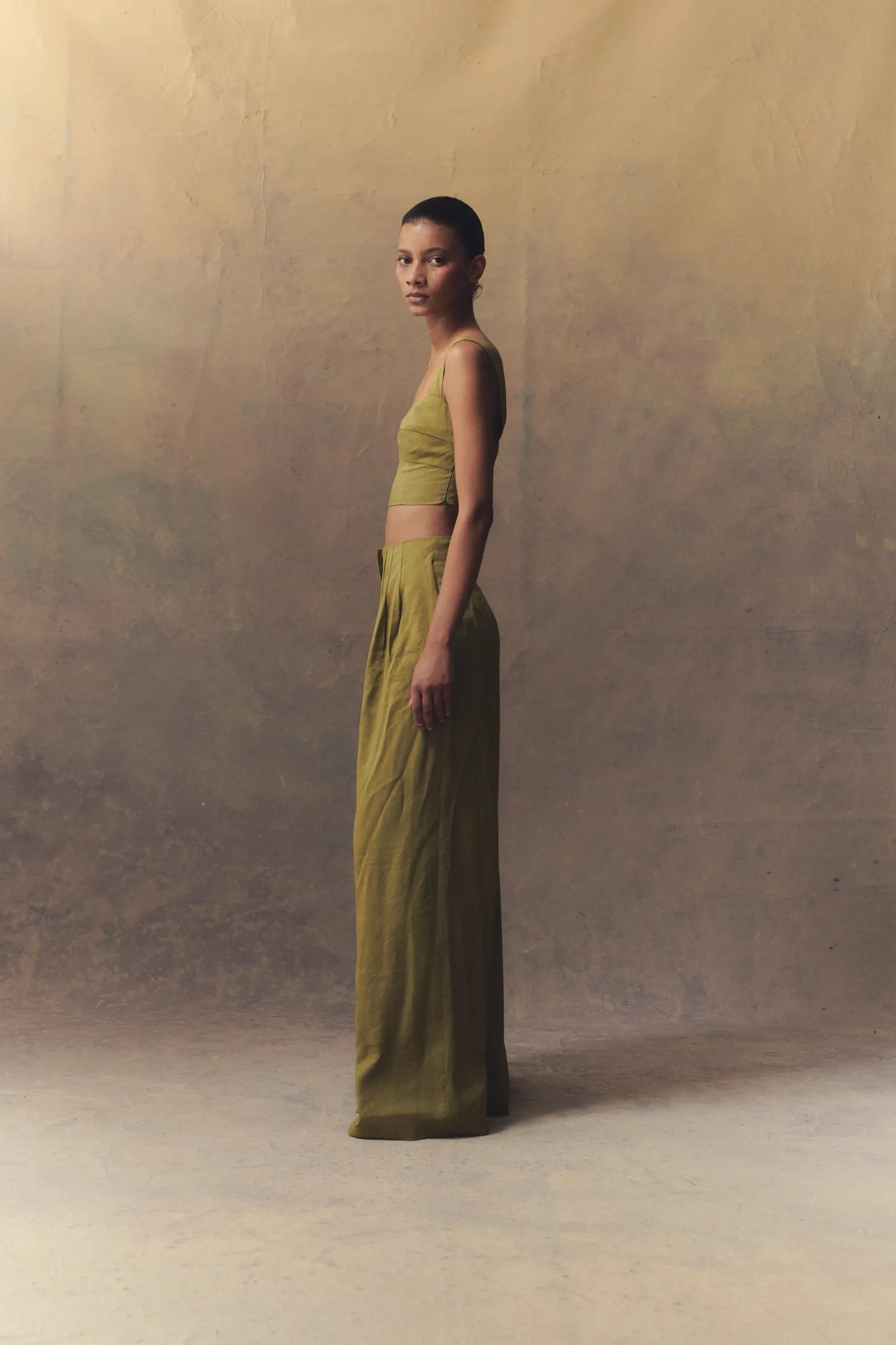 She, pistachio bustier top