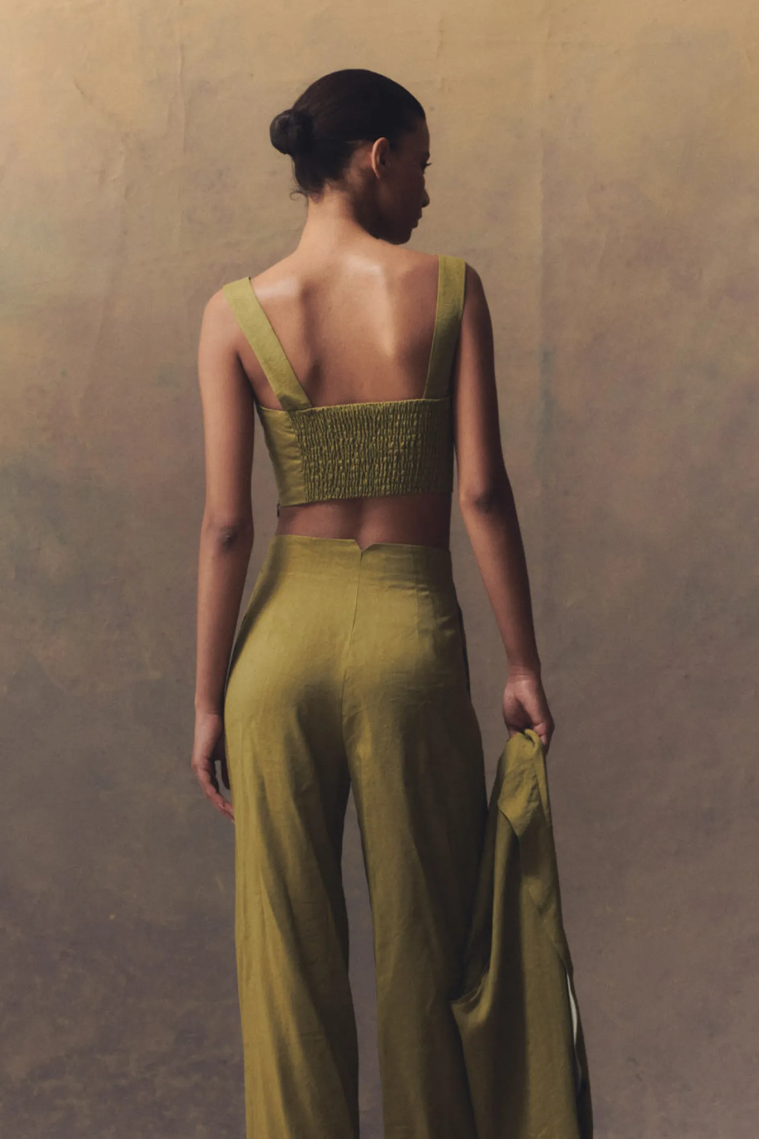 She, pistachio bustier top