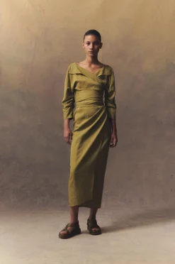 She, pistachio wrap dress