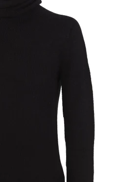 Snow, black wool and cashmere turtleneck