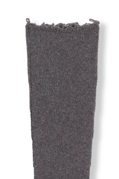 Snow, gray melange wool and cashmere arm warmers