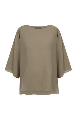 Sol, camiseta de voile de algodon verde kaki