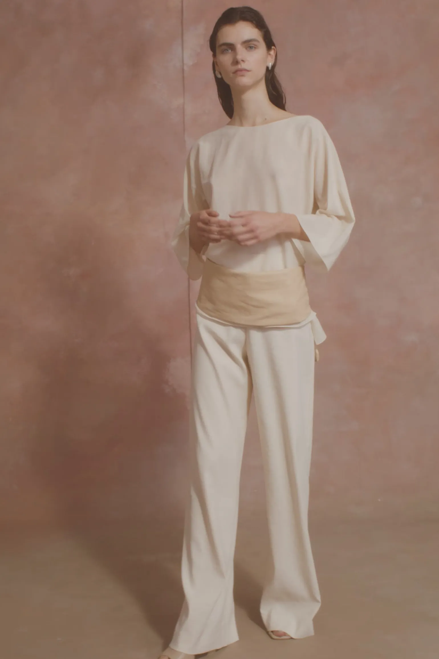 Sol, ivory cotton voile t-shirt