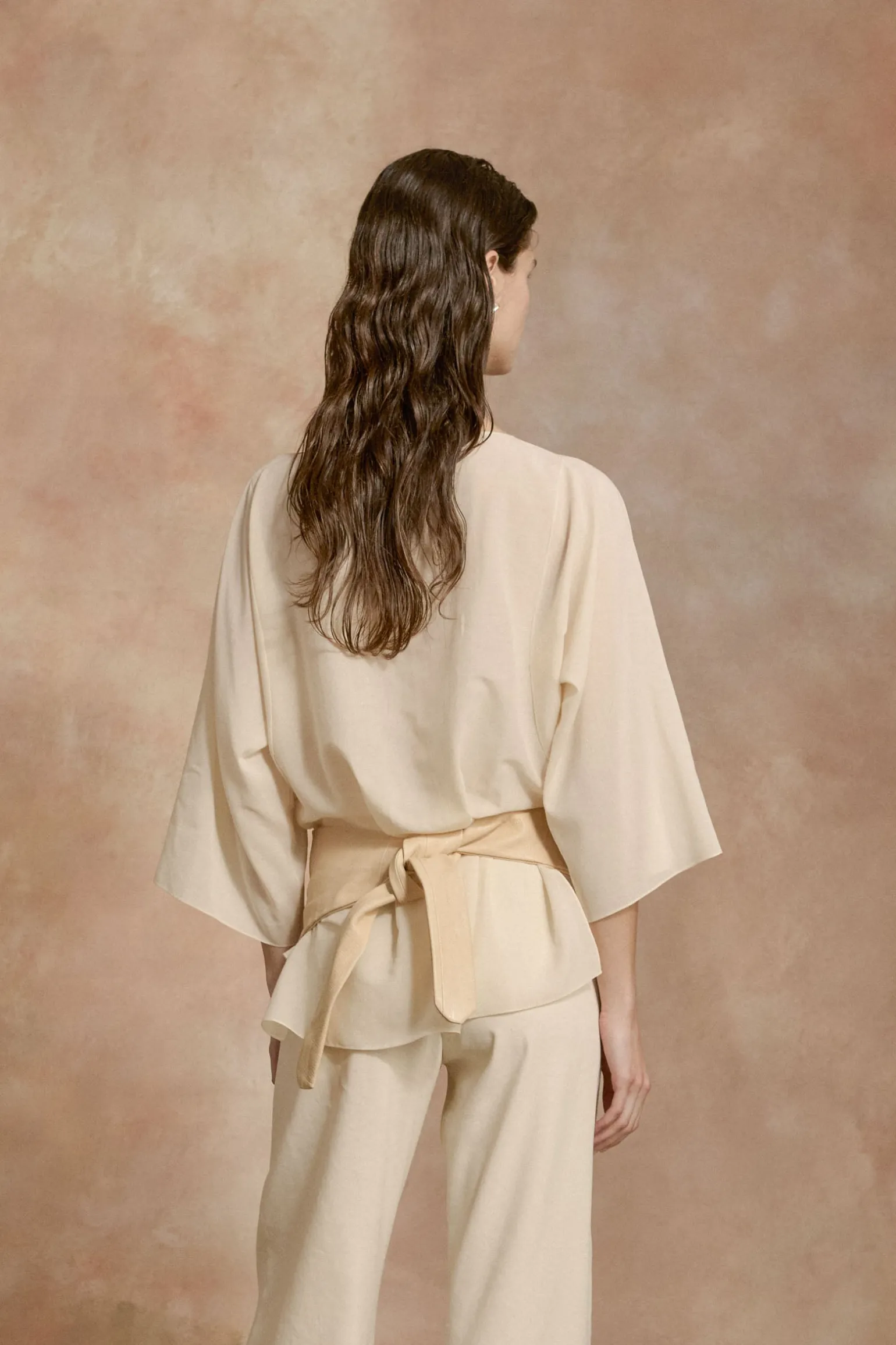 Sol, ivory cotton voile t-shirt