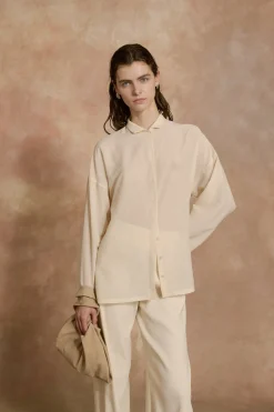 Soles, ivory cotton voile shirt