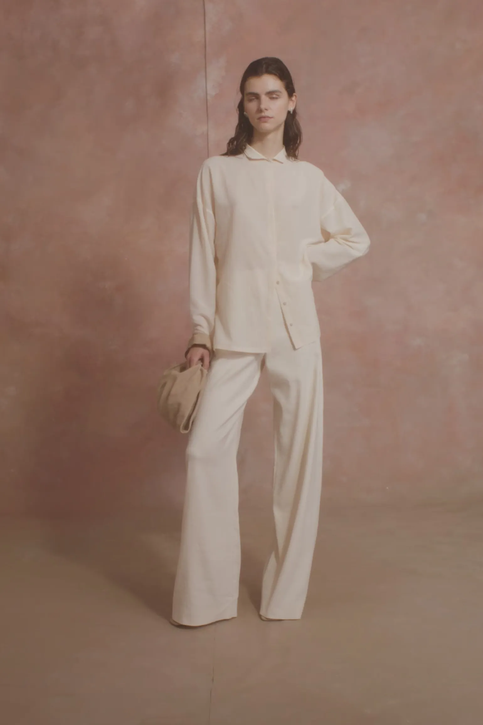 Soles, ivory cotton voile shirt