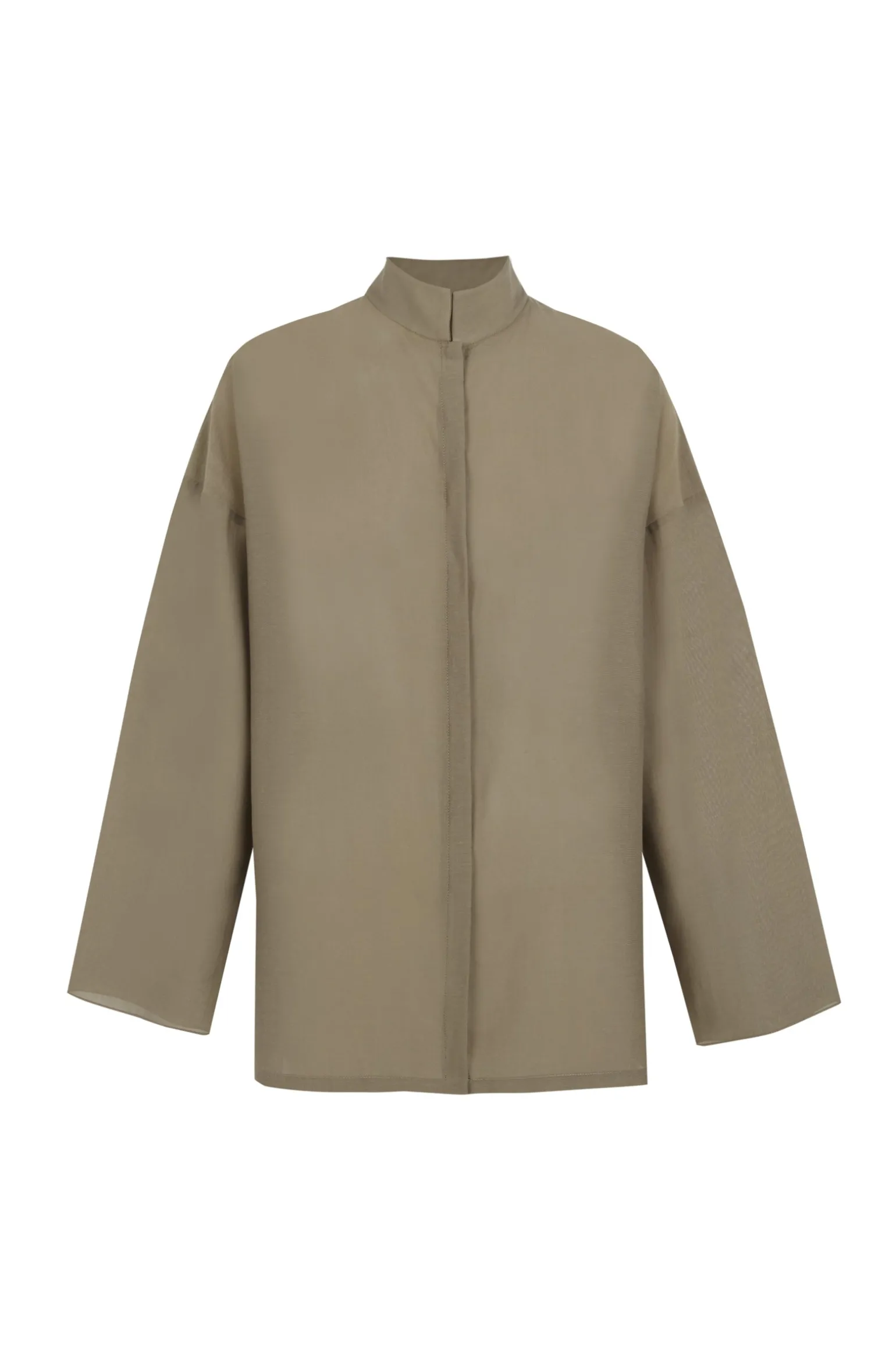 Soles, khaki green cotton voile shirt