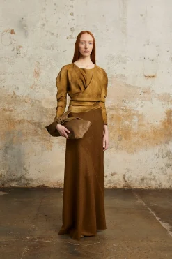 Sparkle, bronze maltinto habotai silk top