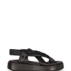 Suro, black leather sandals