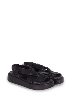 Suro, black leather sandals