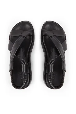 Suro, black leather sandals