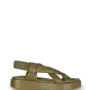 Suro, pistachio leather sandals