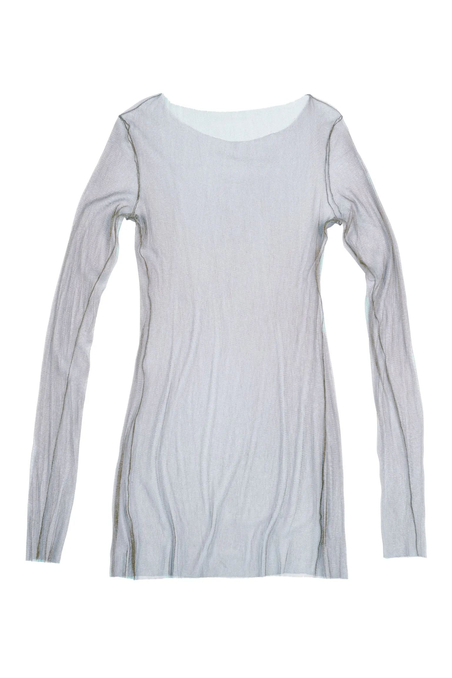 t de tul, tulle top gris fonce