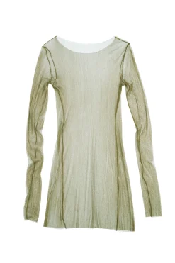 t de tul, tulle top olive