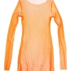 t de tul, tulle top orange