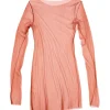 t de tul, tulle top rouille