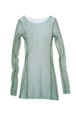 t de tul, tulle top vert fonce
