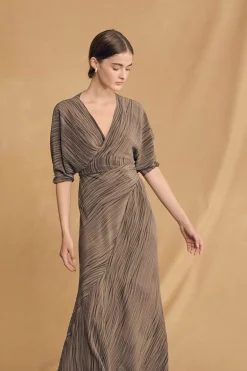 Tarantella, calma print silk dress