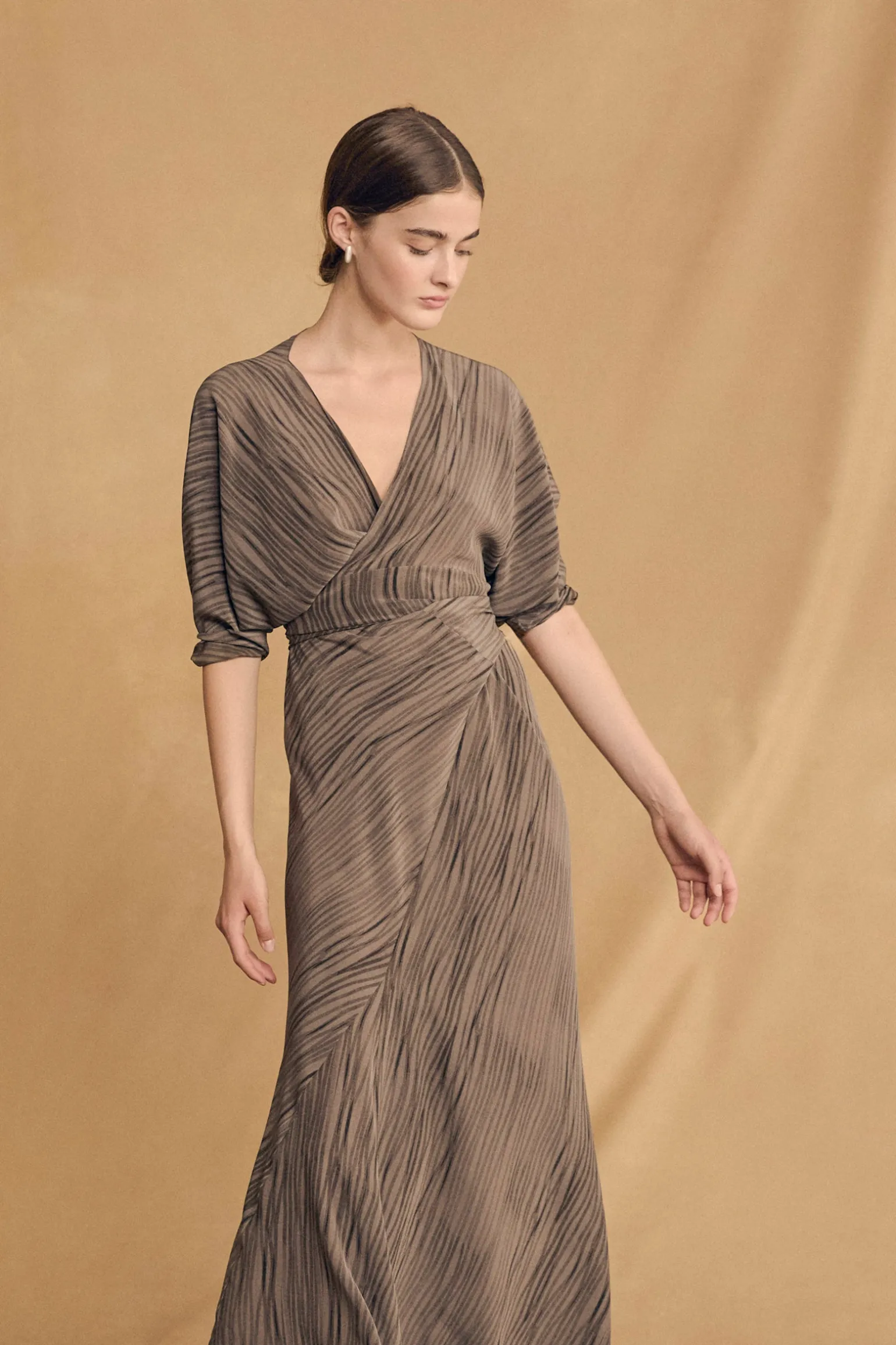 Tarantella, calma print silk dress