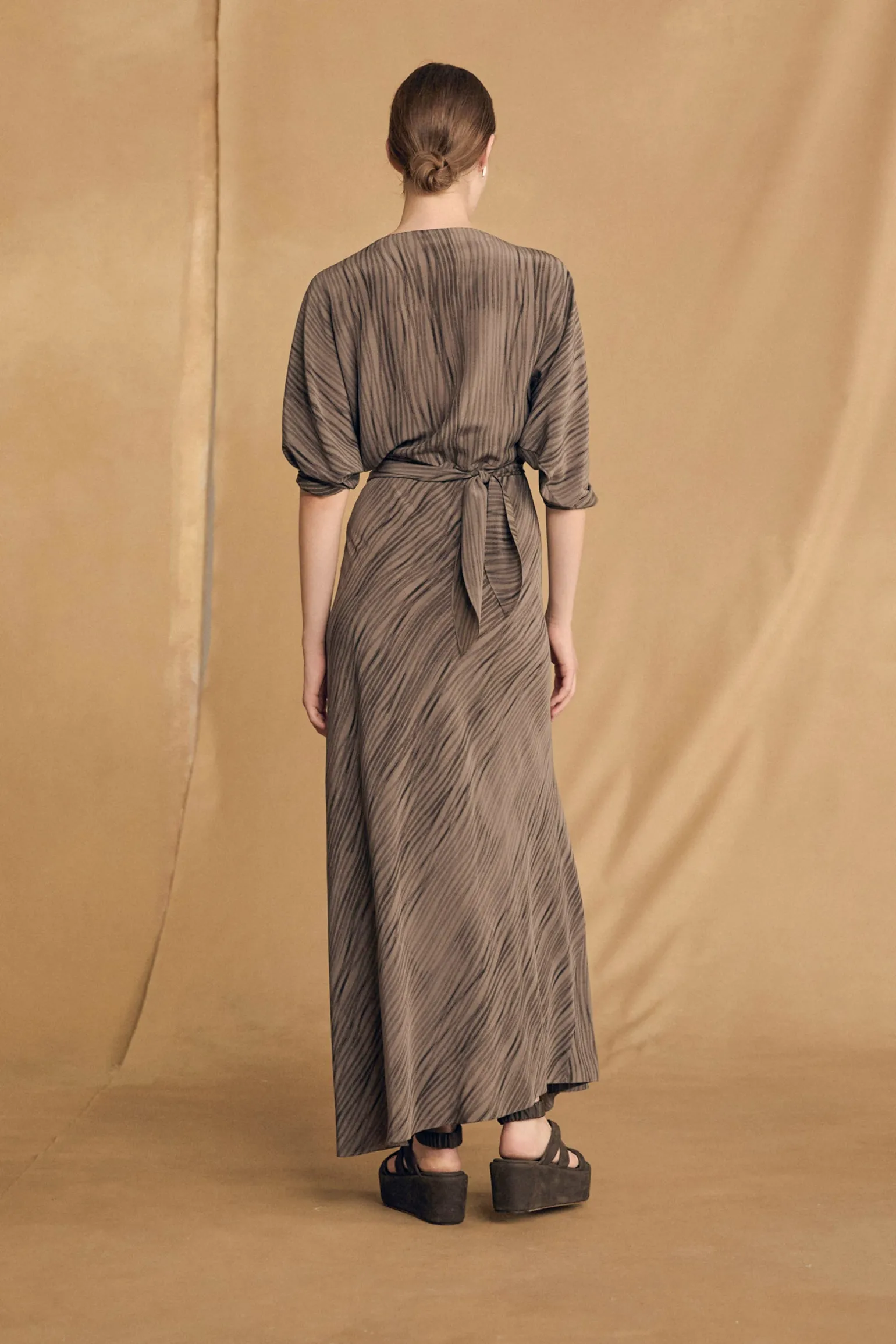 Tarantella, calma print silk dress