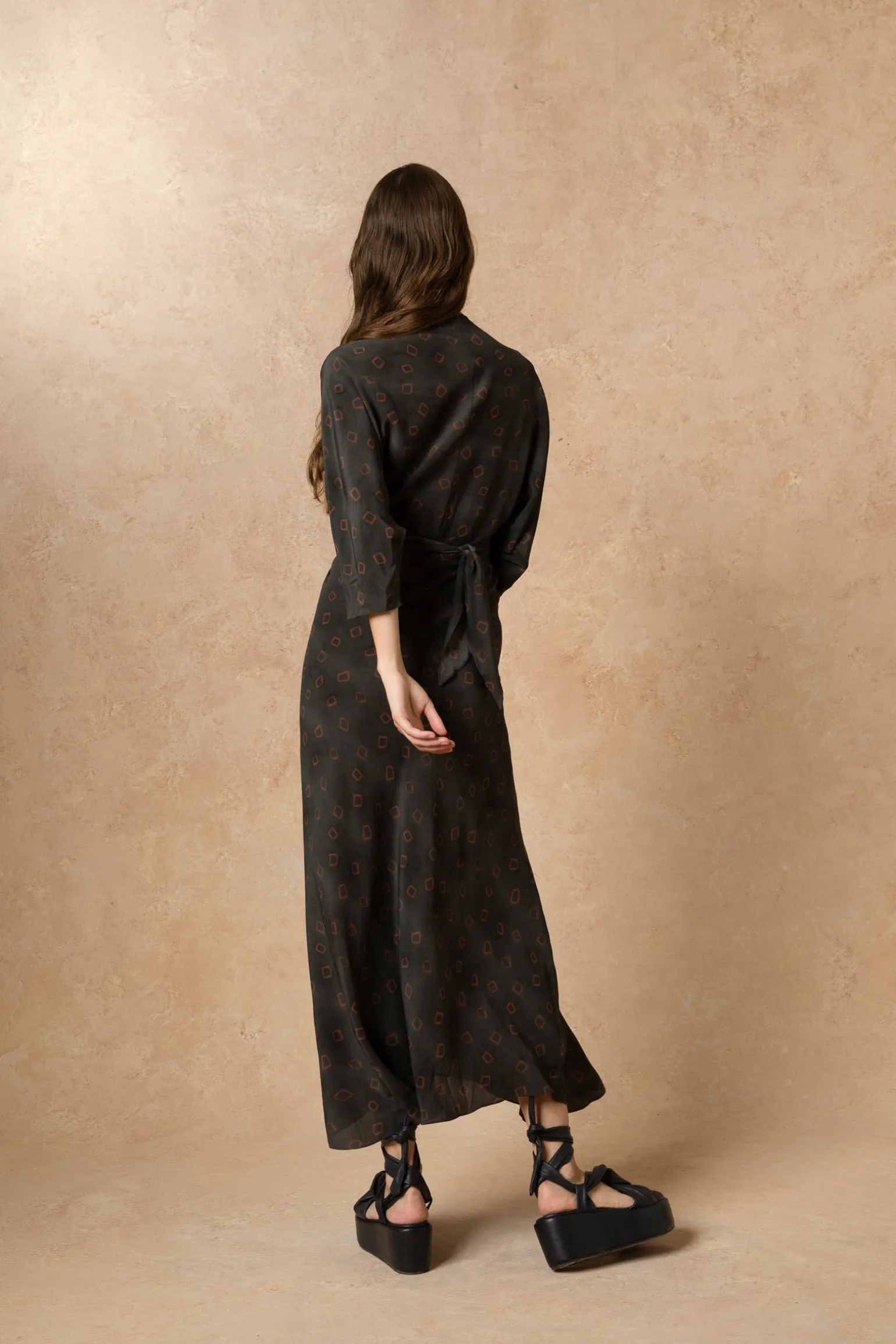 Tarantella, daria print silk dress