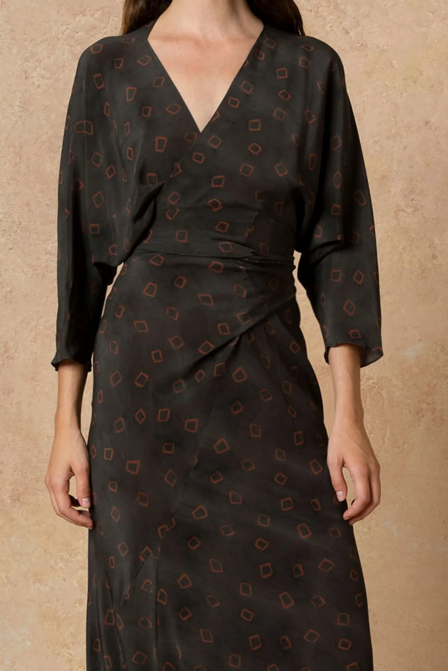 Tarantella, daria print silk dress