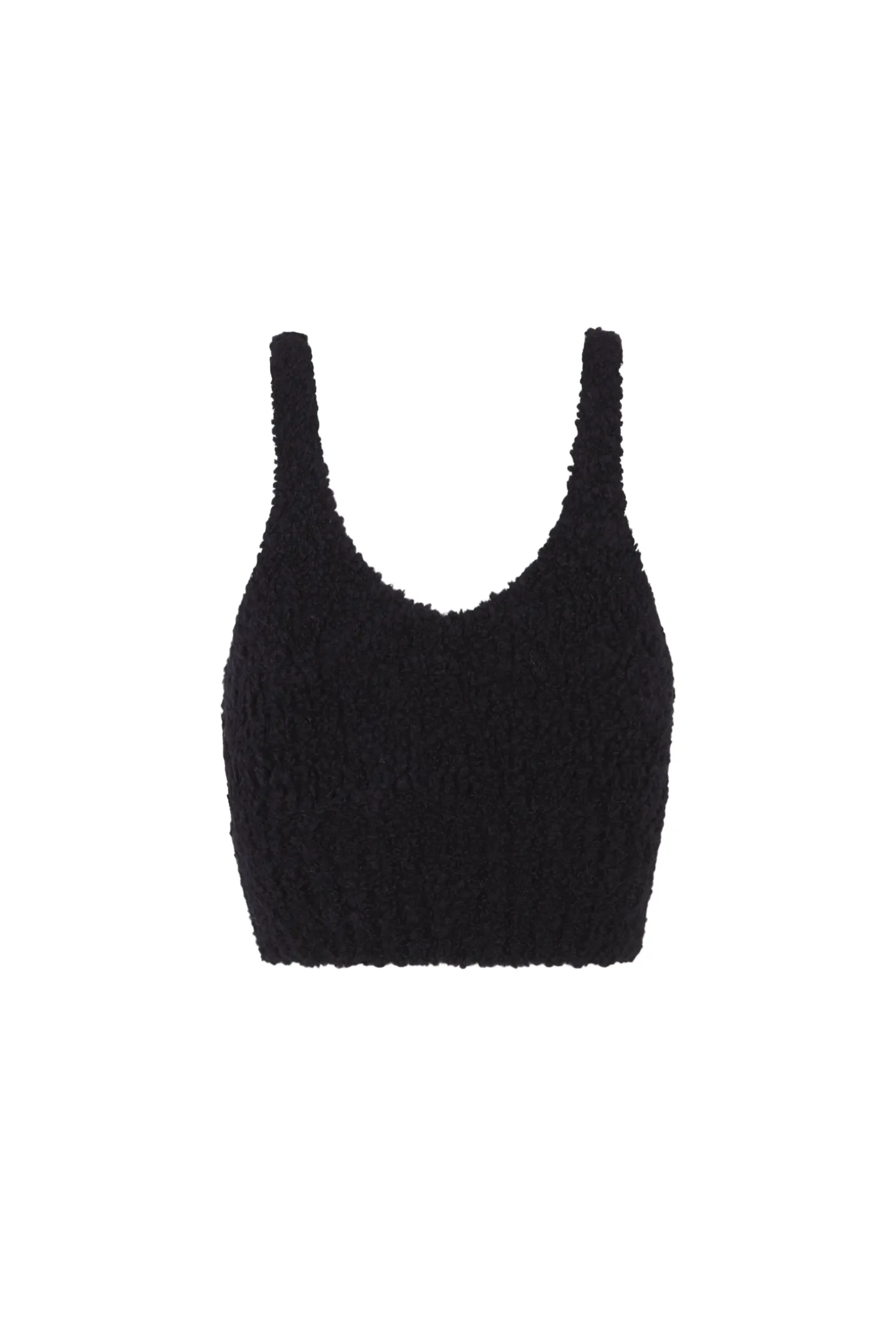 Tender, black baby camel and silk knit top