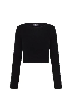 Tender, black baby camel and silk knit jumper