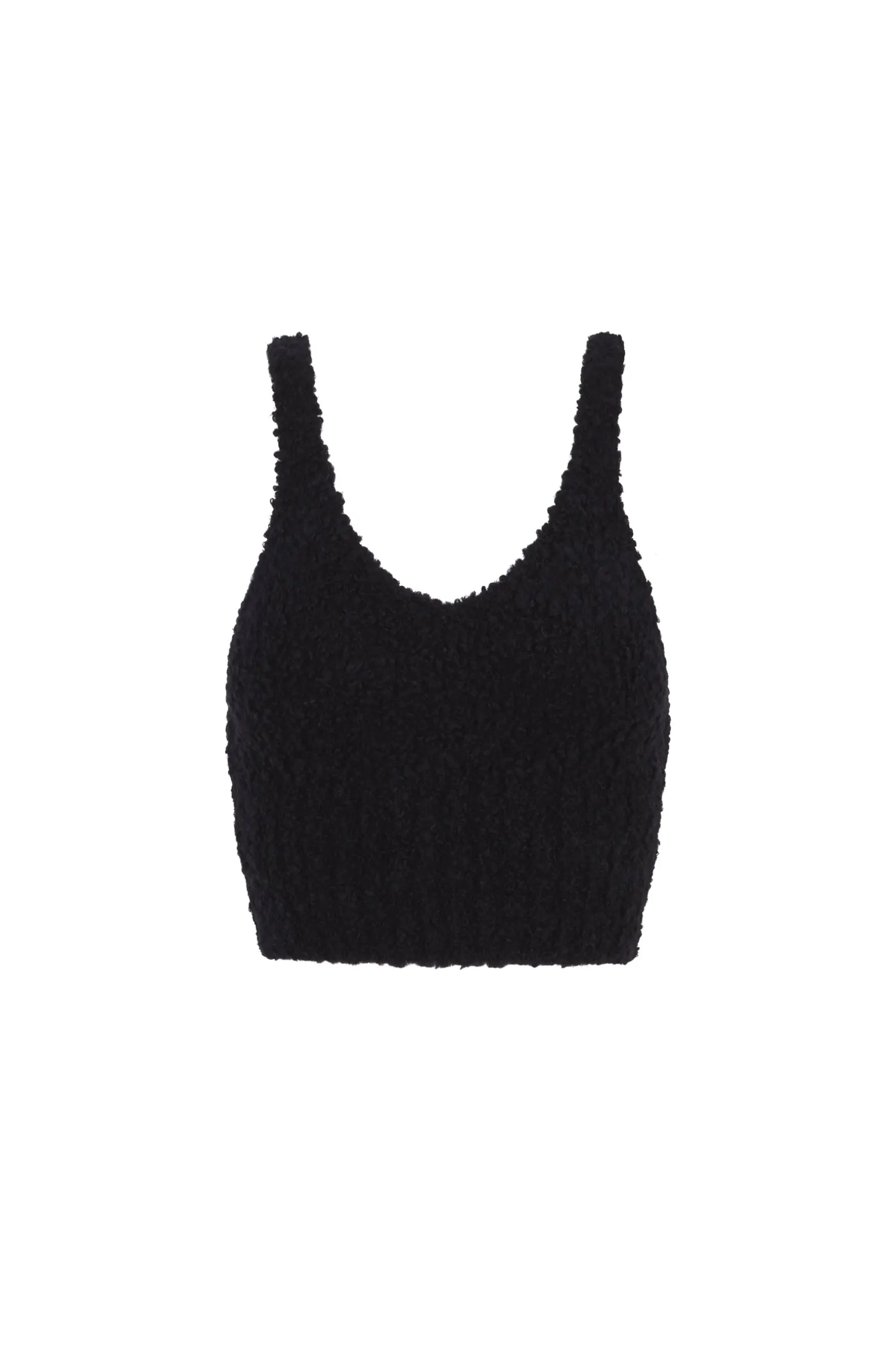 Tender, black baby camel and silk knit top