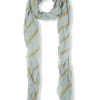Tilo, aqua and gold striped scarf