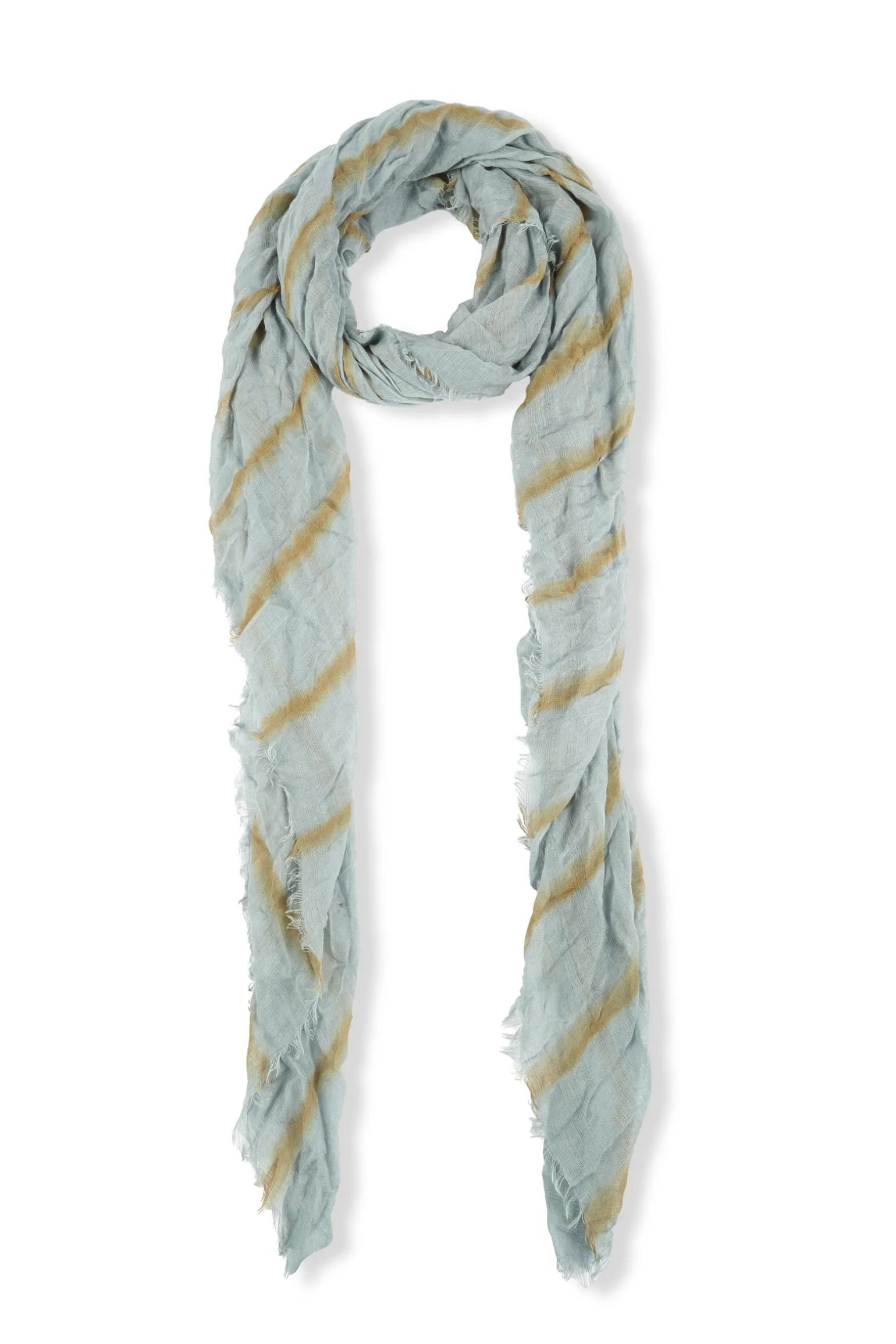 Tilo, aqua and gold striped scarf