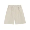 Tilo, gray and brown striped shorts