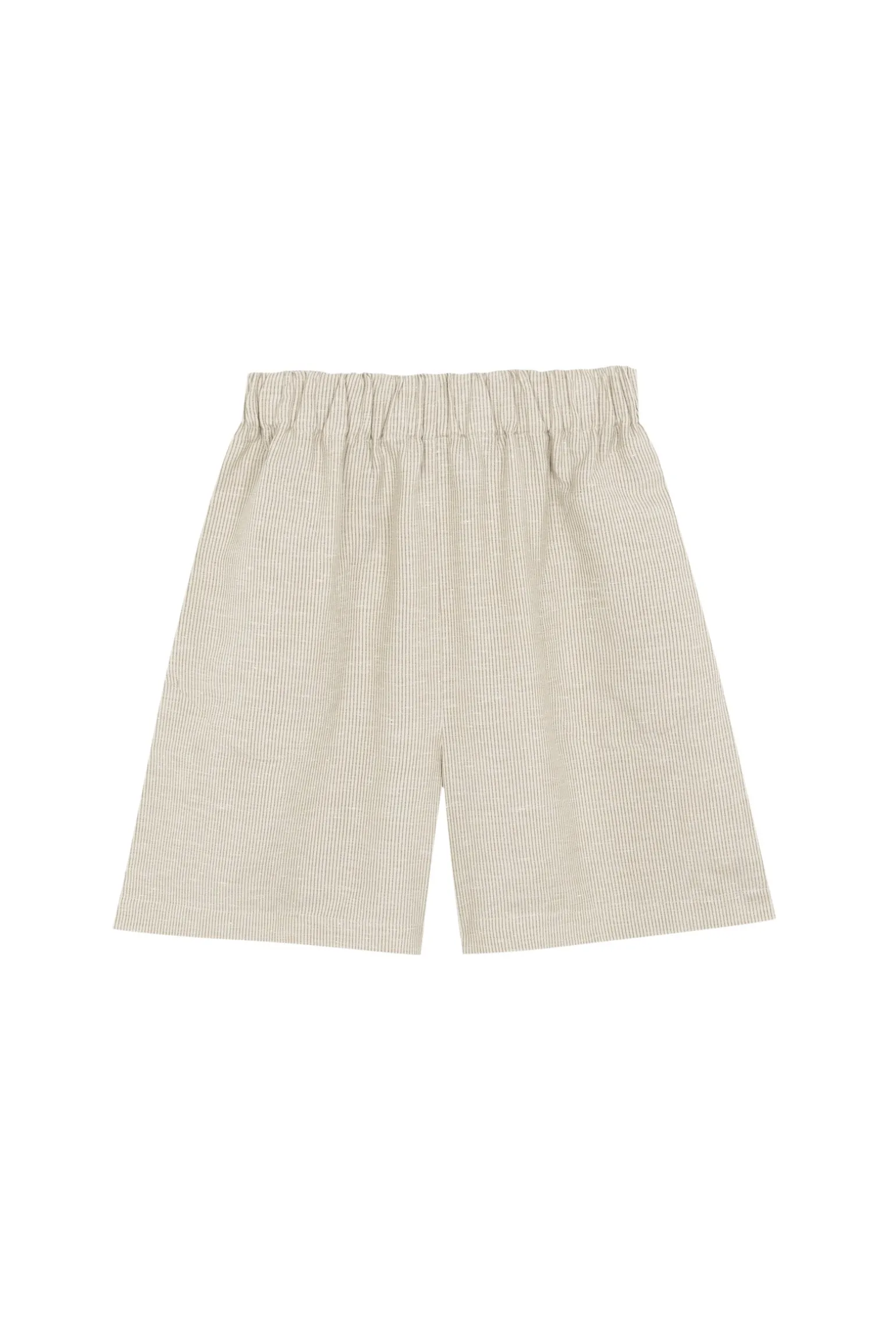 Tilo, gray and brown striped shorts